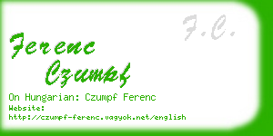 ferenc czumpf business card